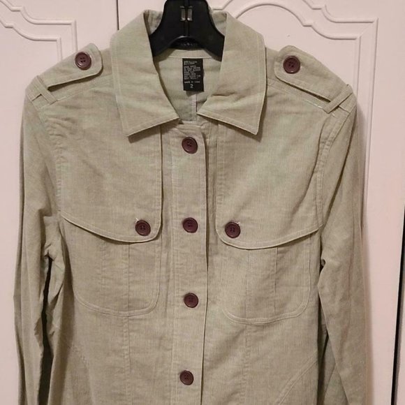 Mel & Lisa Light Green Long Sleeve Shirt Jacket Size 2 - Picture 1 of 4